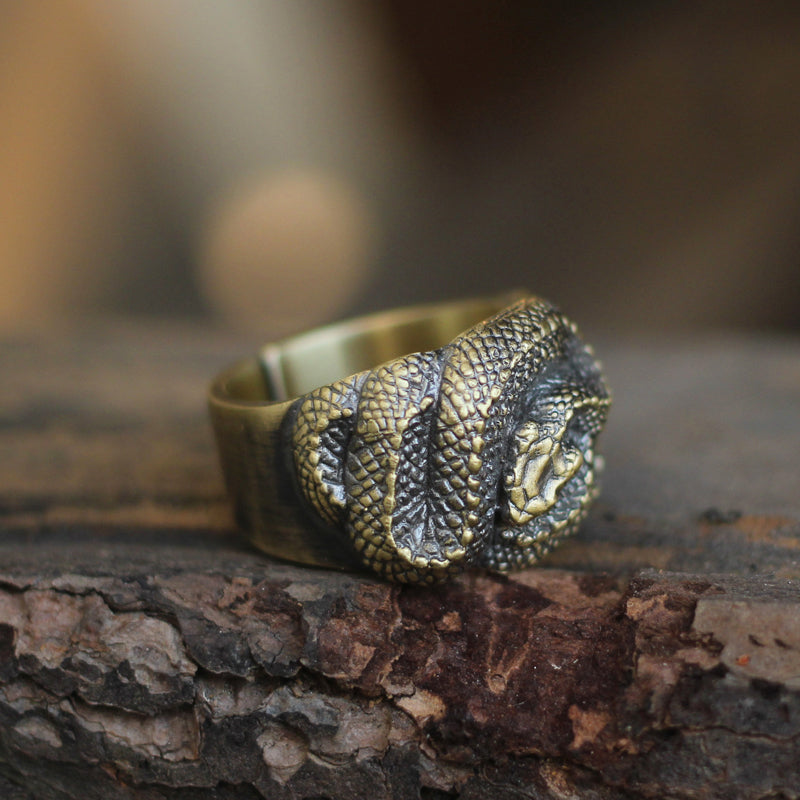 Coiled Python Ring Handcrafted S925 Silver Snake Ring