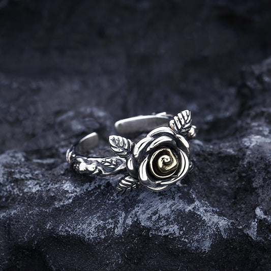 Rose Vine Silver Ring