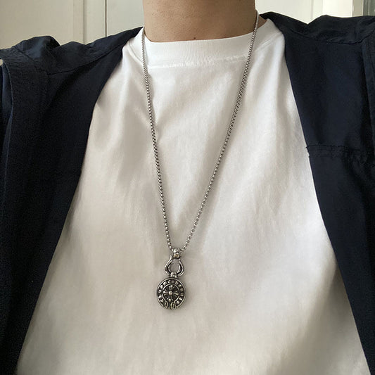 哥德十字球 雙面項鍊 N1002