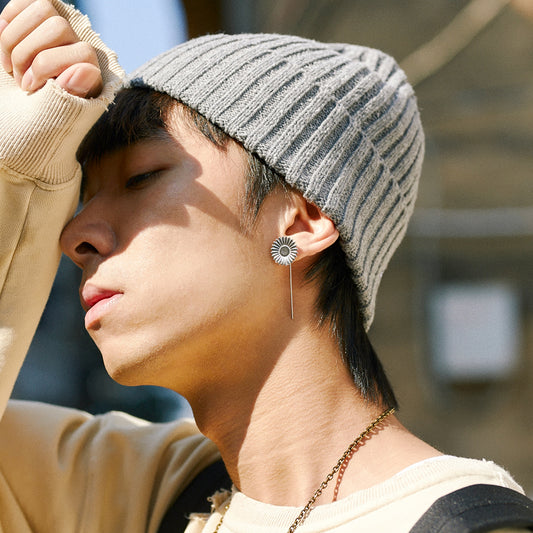 Minimalist Sunflower Dangle Drop Earrings