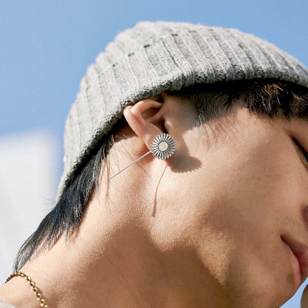 Minimalist Sunflower Dangle Drop Earrings