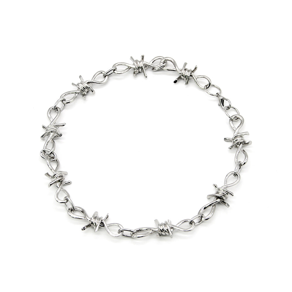 Thorns Barbed Wire Stainless Steel Necklace KPOP TikTok Style