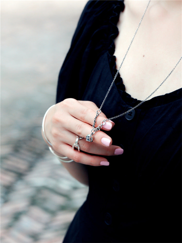 Mini Skull Cuban Link Necklace | 925 Silver