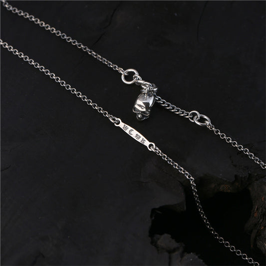 Mini Skull Cuban Link Necklace | 925 Silver
