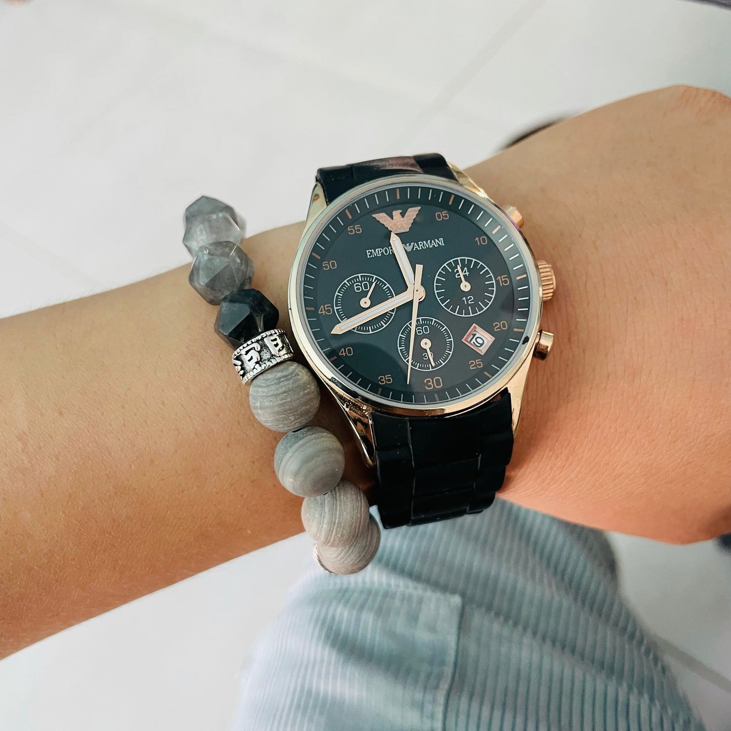 10mm Semi-Precious Diamond Cut Crystal Beaded Bracelet