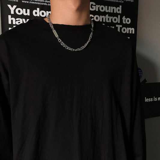 Mini Cross Layered Chain Stainless Steel Necklace KPOP TikTok Style