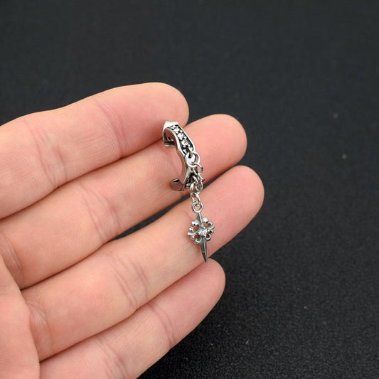十字星 北極星 鑲鑽 耳釘耳飾 E4042