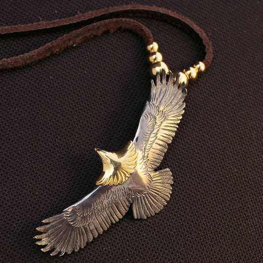 Spread Eagle (M) Leather Necklace | 925 Silver