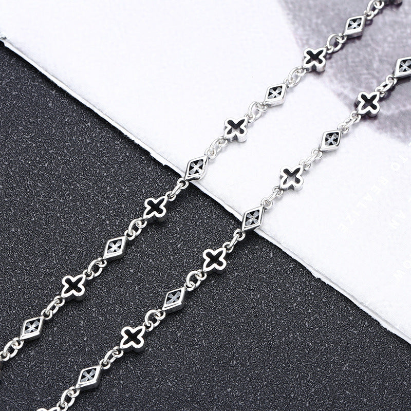 Mini Skull Cross Crown Charms Necklace