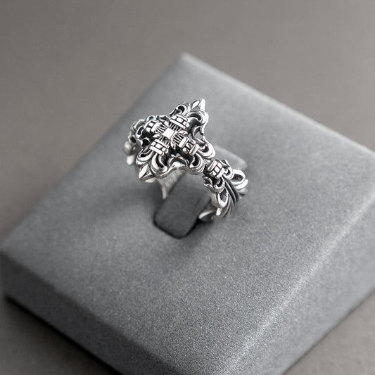 Gothic Floral Silver Ring