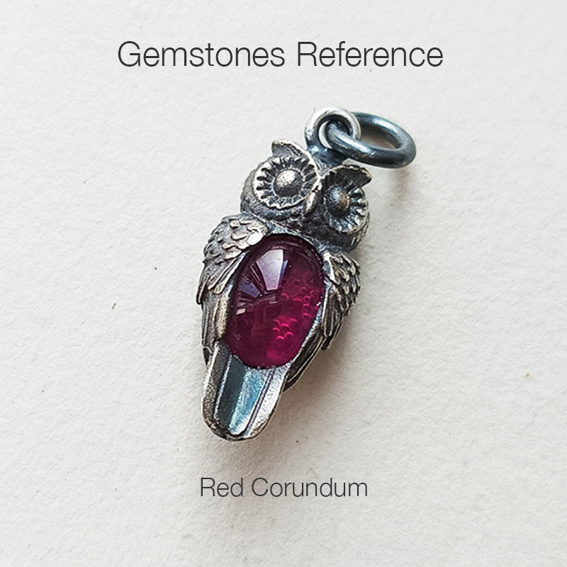 Silver Owl Gemstone Dangle Earrings