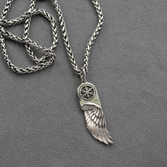 Eye of Horus Egyptian Angel's Wing Pendant Necklace