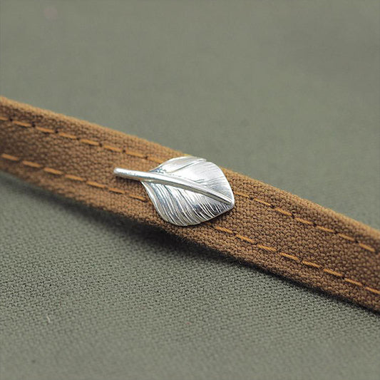 Silver Heart Feather Lapel Pin