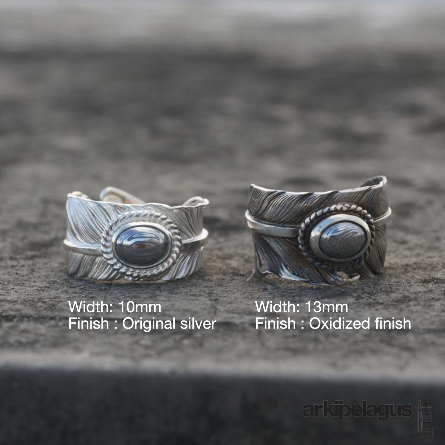 Silver Feather Turquoise Ring