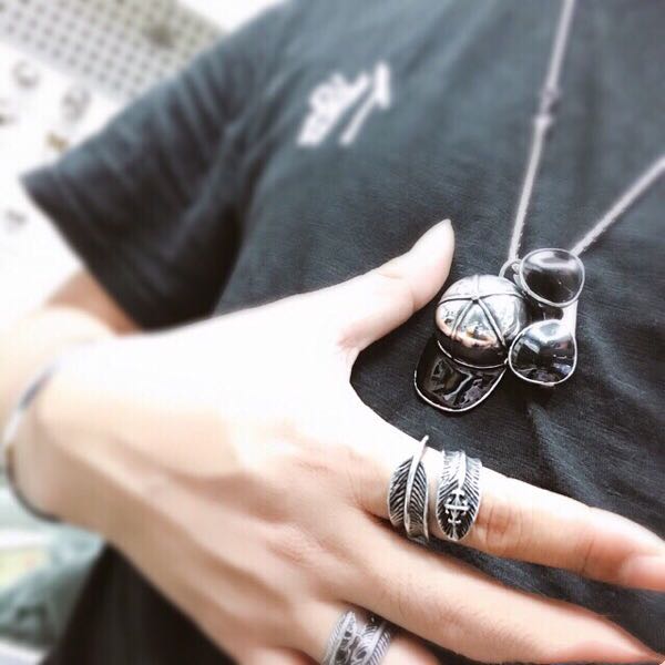 嘻哈Hip-hop 潮人帽 墨镜 吊飾項鍊 N1074