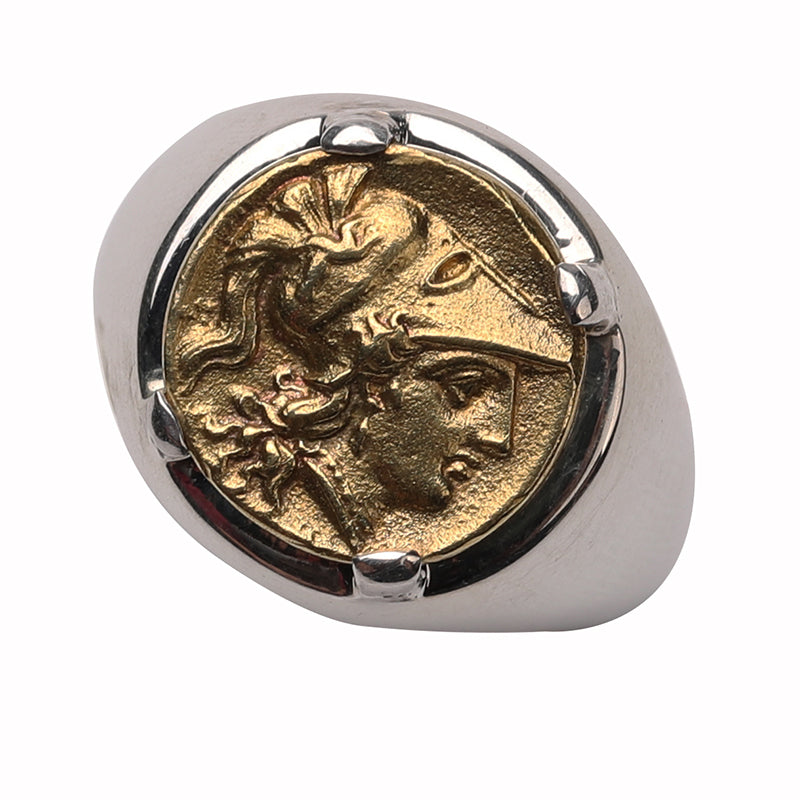 Greek Coin Signet Ring Athena Coin Greek Mythology