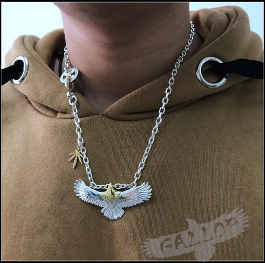 Japanese Celebrity Style Spread Eagle Silver Pendant Necklace