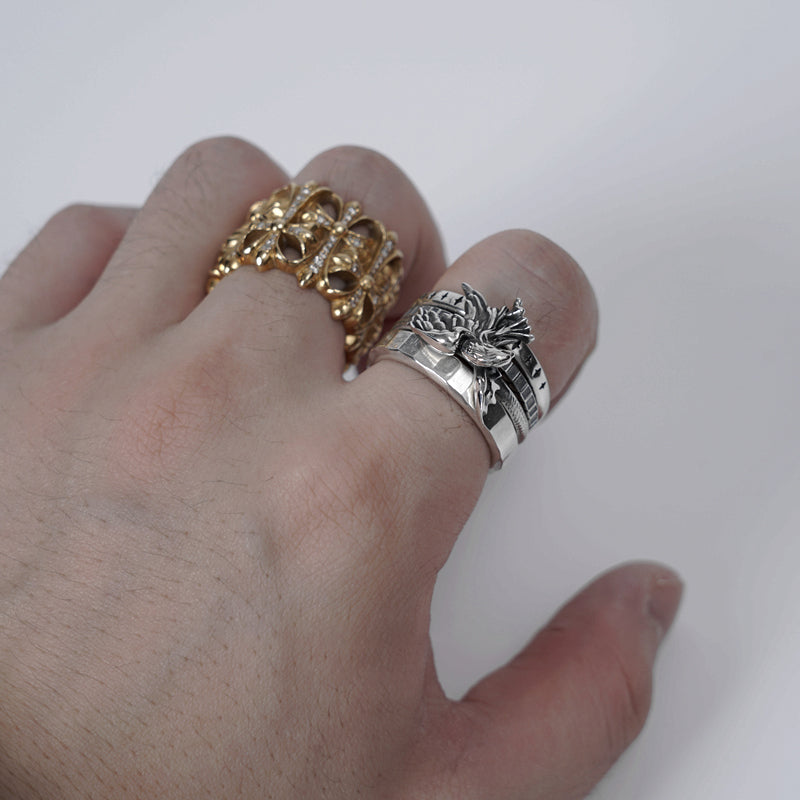 Set of 4 Stackable Ring Eagle Ring
