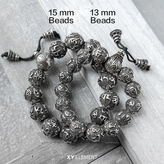 Ancient Lotus Prayer Beads 316L Stainless Steel Bracelet