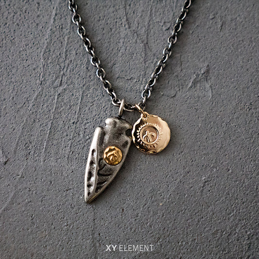 Goro's Native American Style Stainless Steel Pendant Necklace