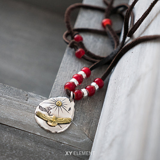 Goro’s Native American Style 925 Sterling Silver Pendant Necklace