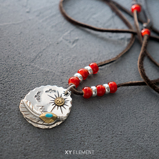 Goro’s Native American Style Pendant 925 Sterling Silver Necklace