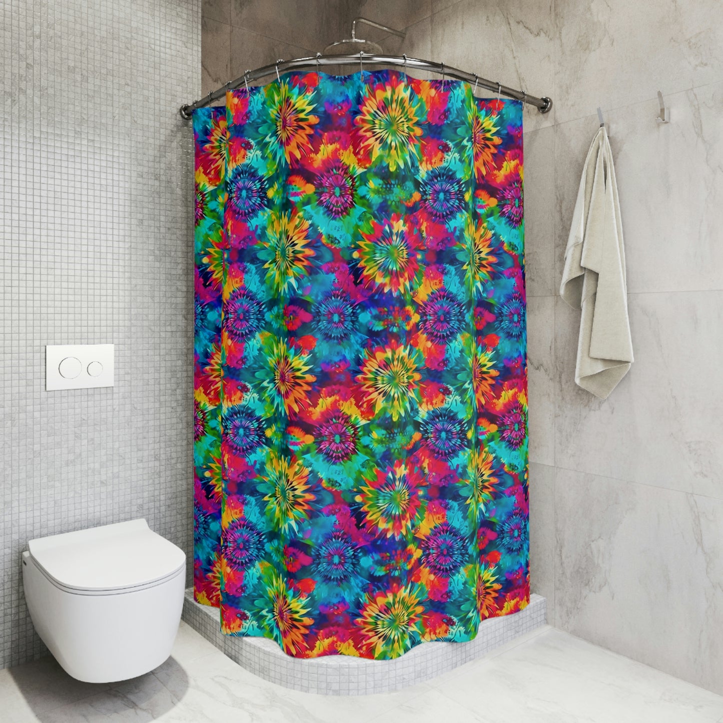 Boho Tie Dye Shower Curtain