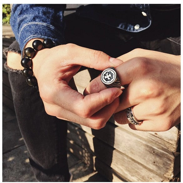 高橋吾郎風格 印第安雷鳥印台戒指 R2057