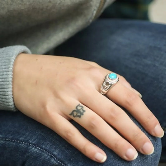 Tribal Signet Ring with Gemstone