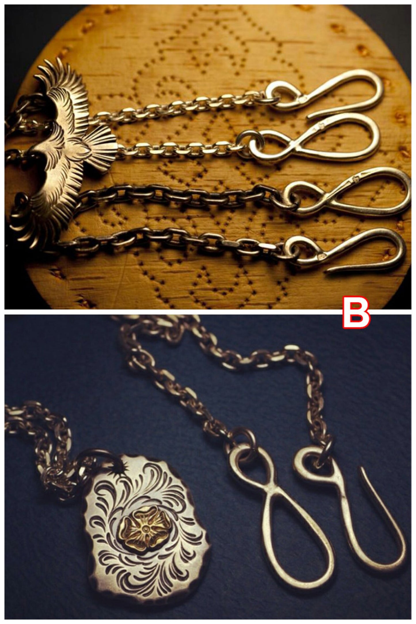 4.5mm 4mm Cornered Chain Fish Hook Clasp Sterling Silver Necklace