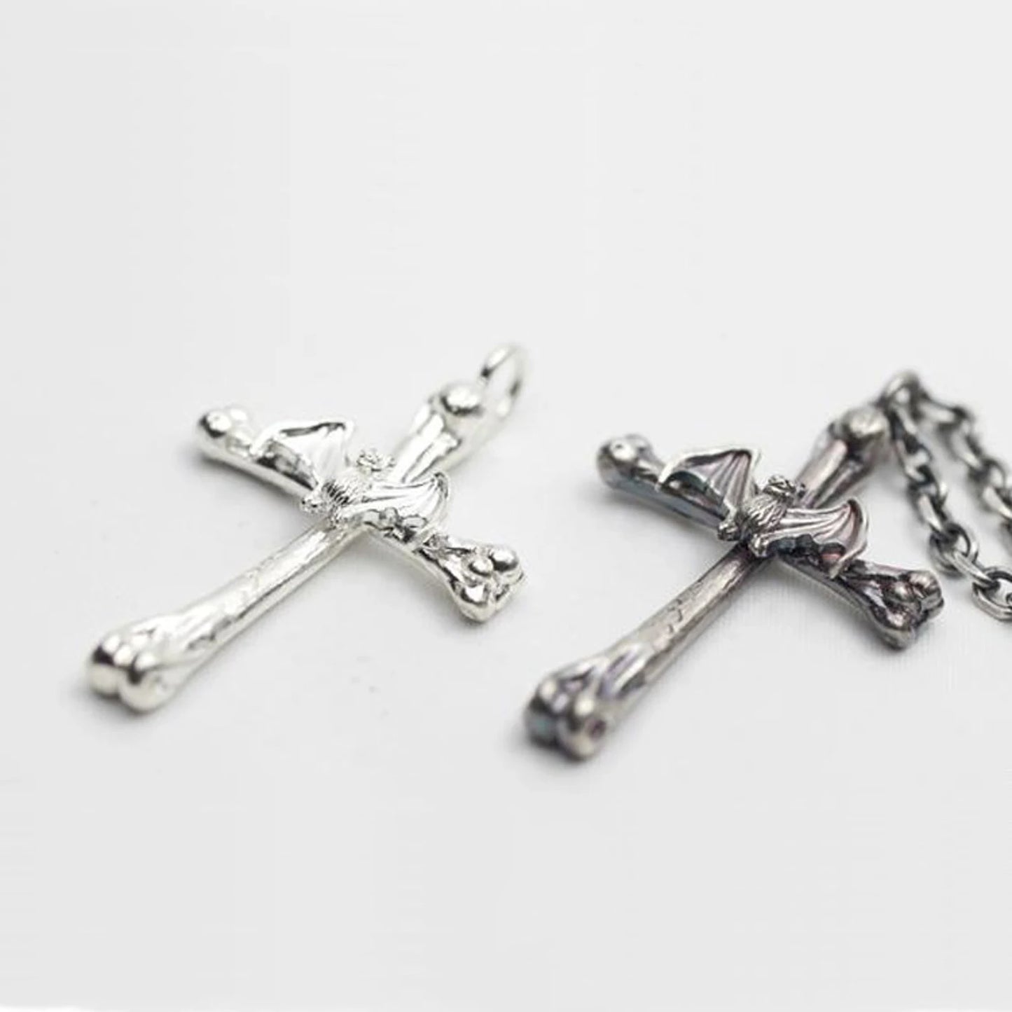 Bat with Cross Pendant