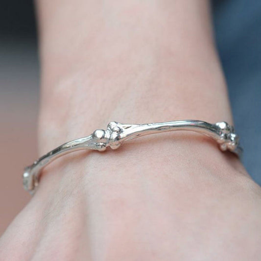 Silver Bone Cuff Bracelet