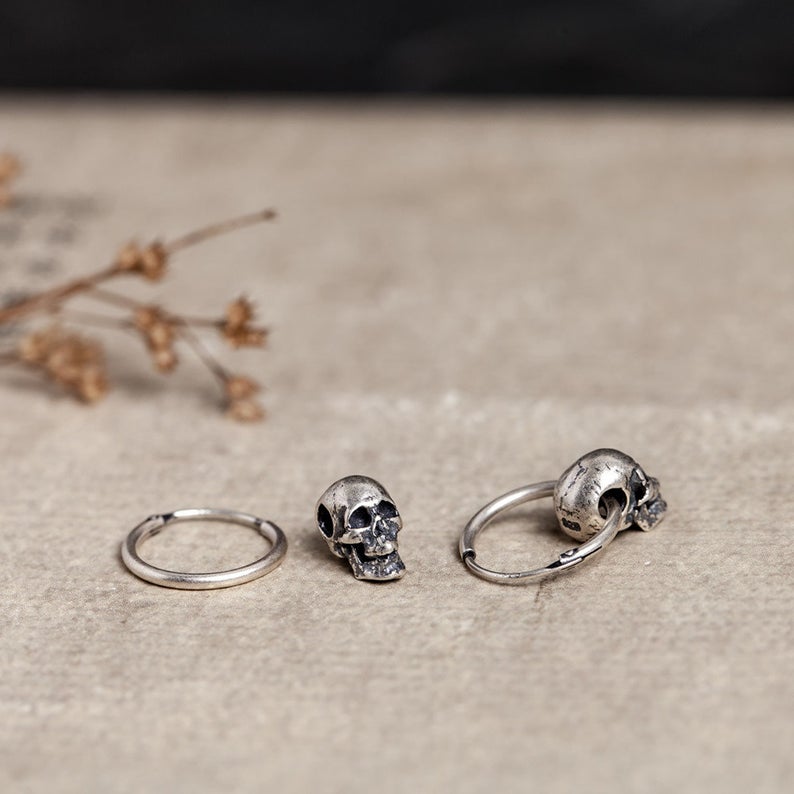 Skull Hoop Earring Punk Rock Earring