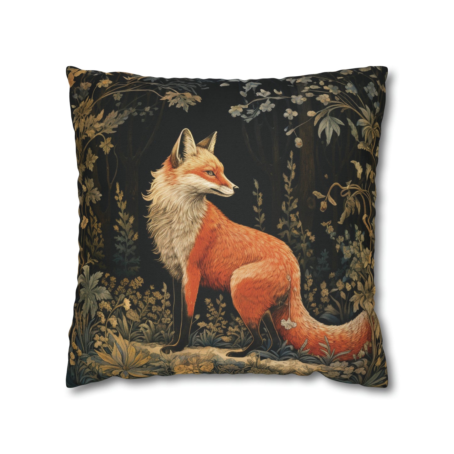 Forest Fox William Morris Inspired Pillow and Case