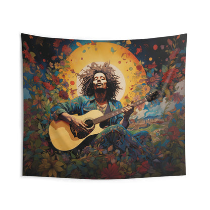 Reggae Music Collage Bob Marley Inspired Tapestry