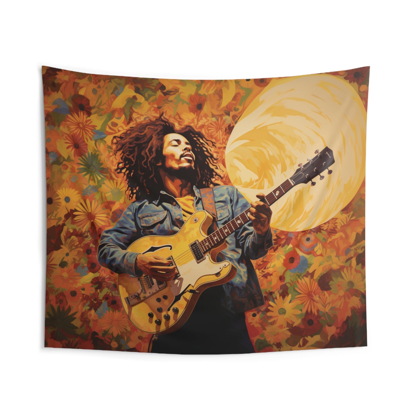 Reggae Music Inspired Bob Marley Collage Tapestry