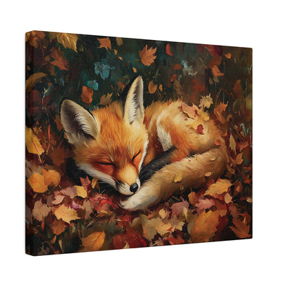 Sleeping Baby Fox in Autumn – 5:4 Ratio Canvas Wall Art