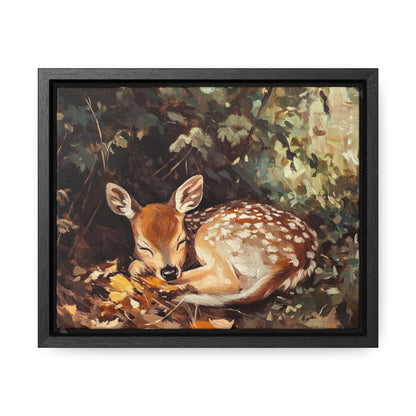 Sleeping Baby Deer in Autumn – 5:4 Ratio Canvas Wall Art