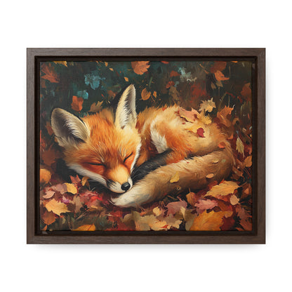 Sleeping Baby Fox in Autumn – 5:4 Ratio Canvas Wall Art