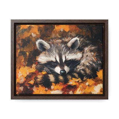 Sleeping Baby Raccoon in Autumn – 5:4 Ratio Canvas Wall Art