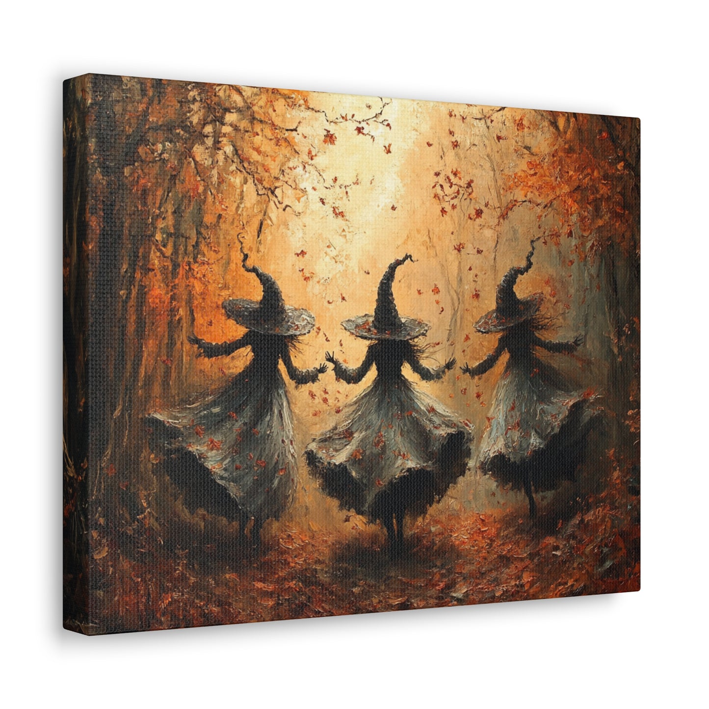 Witches in Fall Woodland – 5:4 Ratio Canvas Wall Art