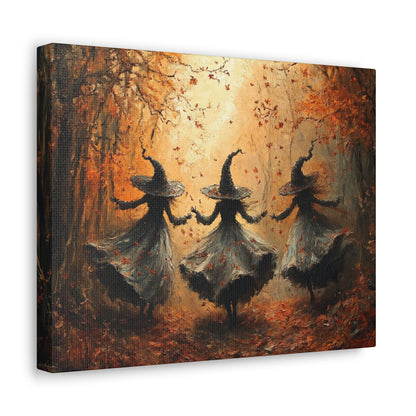 Witches in Fall Woodland – 5:4 Ratio Canvas Wall Art