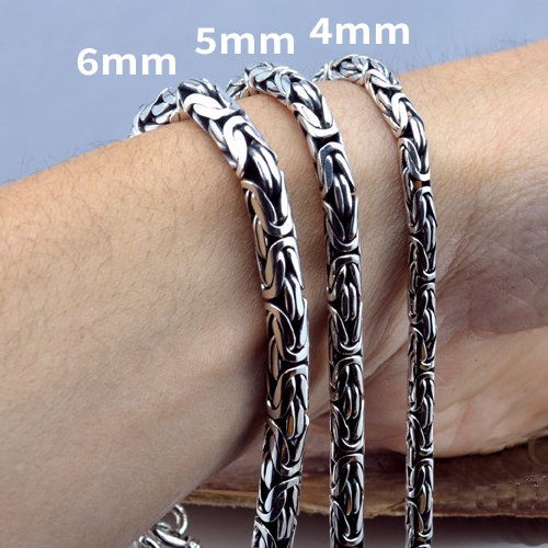 Custom Reserved - 5mm Byzantine Chain S925 Sterling Silver Necklace