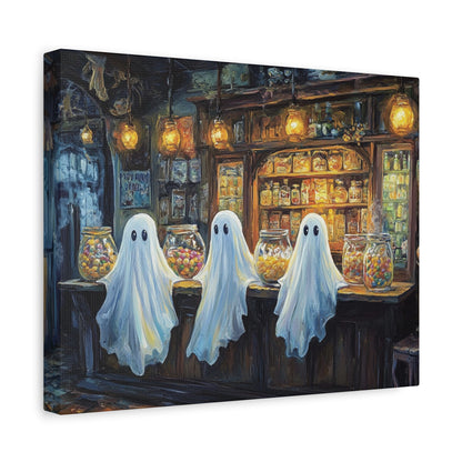 Cute Ghost Candy Shop – 5:4 Ratio Canvas Wall Art