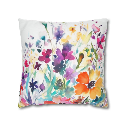 Watercolor Wildflowers Throw Pillow cover (3)