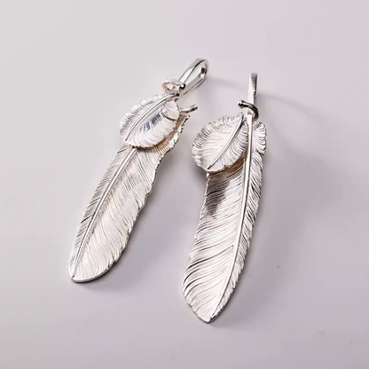 Silver Feather Pendant, Unique Movable Eagle Feather Pendant, Native Boho Jewelry, Navajo Jewelry, Gift for Her, Gift for Him, Boho Gift