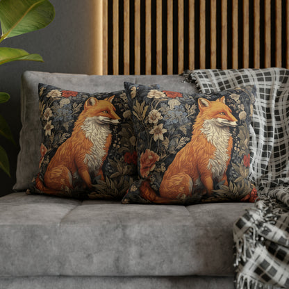 Floral Fox Pillow William Morris Inspired Pillow and Case