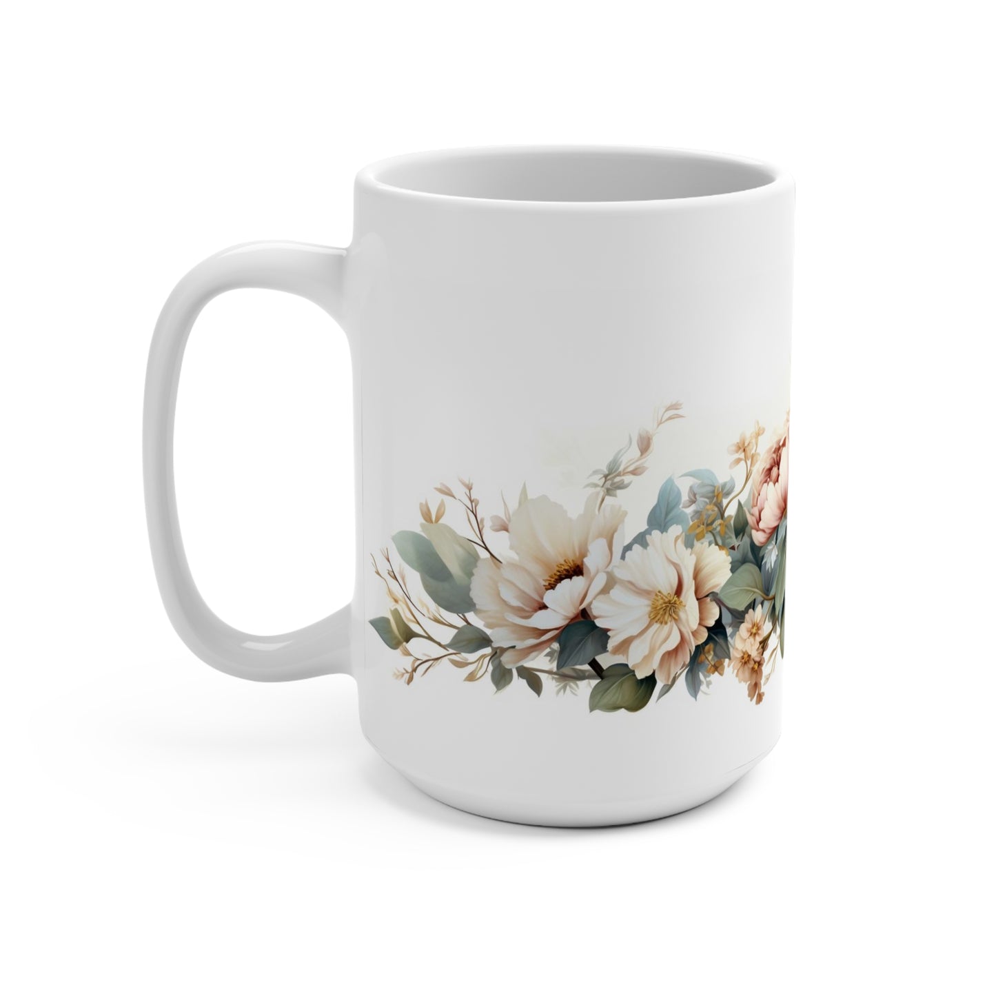 Boho Floral Mug 15oz