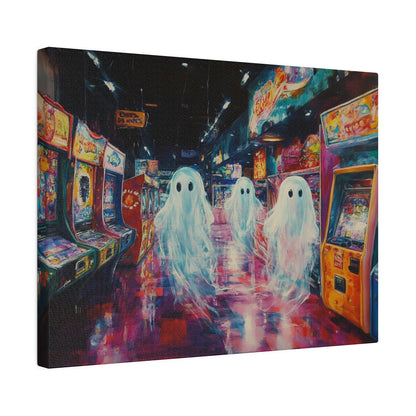 Ghost in Arcade Game Shop – Halloween Canvas Wall Art