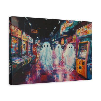 Ghost in Arcade Game Shop – Halloween Canvas Wall Art